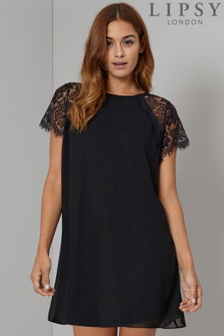 Lipsy Lace Sleeve Smock Dress